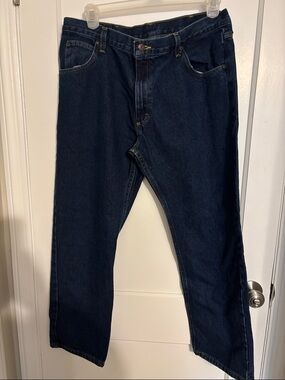 Wrangler Men's Dark Blue Straight Jeans